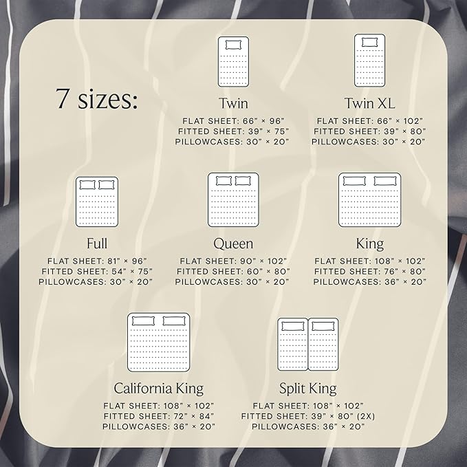LuxClub 4 PC King Size Sheet Set Bed Sheets, Breathable Luxury Deep Pockets Wrinkle Free Cooling Sheets Machine Washable Hotel Bedding (King, Striped Light Grey)