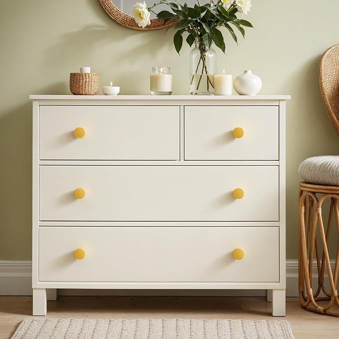 Ravinte 1 Pack Cabinet Knobs Earthy Yellow Kitchen Cabinet Knobs Round Dresser Drawer Pulls Closet Door Pulls 1-1/5 Inch