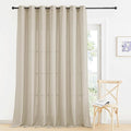 RYB HOME Linen Sheer Curtain - Large Backdrop Curtain Extra Wide Panel for Living Room Girls Bedroom Foyer Doorway Dining Sliding Glass Door, Warm Beige, W 100 X L 95 Long, Set of 1,Adult