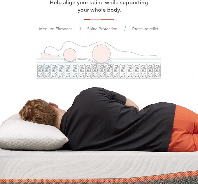 Mattress Queen, Sweetnight 8” Hybrid Mattress with Gel Memory Foam & Pocket Innerspring , Bed Mattress with Moisture Wicking Adaptive Cover, Medium Firm, Queen Size