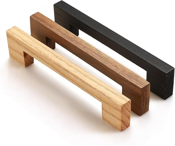 Black Square 5 in 2 pcs Wooden Drawer Pulls Handle pulls for cabinets Kitchen Cabinet Drawer pulls Cabinet Door Pull