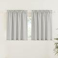 RYB HOME Linen Textured Sheer Curtains 45 inch Length, Half Privacy Sheers Drapes for Bathroom Bedroom Small Window Decor, Deep Grey, W 52 x L 45 inches, Set of 2