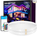 Outdoor LED Strip Lights Waterproof 100ft, IP67 Waterproof LED Light Strips with Remote, Music Sync APP Control, RGB Color Changing LED Lights for Eaves, Roof, Pool, Patio, Outdoor Decorations