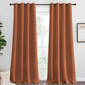 NICETOWN Burnt Orange Blackout Curtains for Sliding Door - 55 by 102, 2 Pieces, Blocking Out Sunlight Window Treatment Modern Design Grommet Curtain Panels for Dining Room