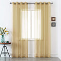 DUALIFE Tan Beige Sheer Curtain 108 Inch Length Light Brown Semi Voile Sheer Curtains Window Drapes for Living Room and Bedroom Window Treatments 2 Panels 52x108 Inches Long 9 FT Natural Taupe