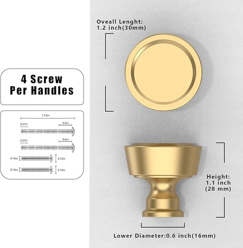10 Pack Champagne Bronze Cabinet Knobs Single Hole Cabinet Pulls Round Kitchen Cabinet Knobs
