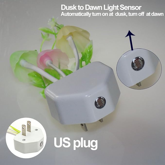 Color Change Led Night Light w/Smart Sensor, Plug-in Night Lights for Kids Adults Cute Mushroom Night Light Lamp Bedroom Home Decor Light Wall Lamps NightLight