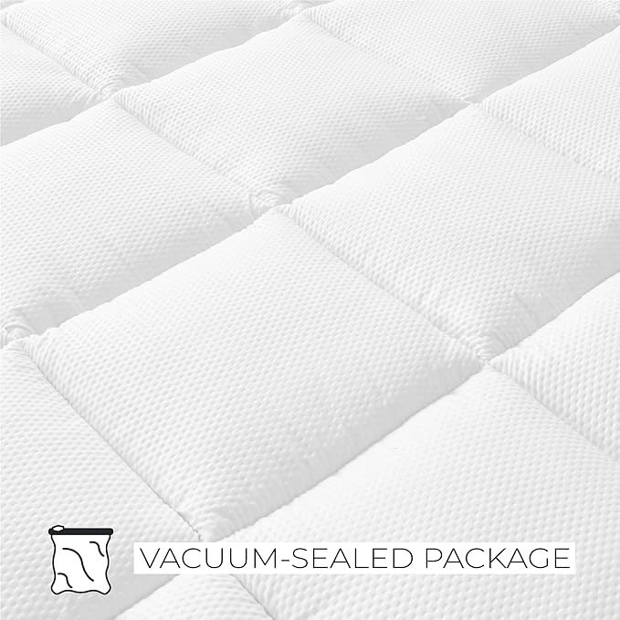 Great Bay Home Queen Mattress Topper. Thick, Elastic Corner Mattress Protector and Cover. Ultra-Soft Pillowtop Mattress Pad. Fits Mattresses Up to 18" (Queen, White)