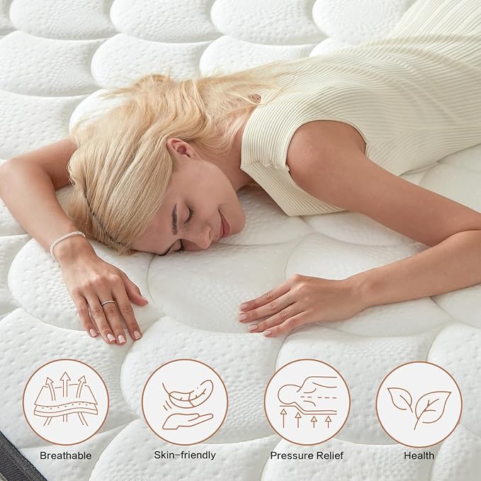 Full Size Mattress,12 Inch Full Mattress,Cooling Gel Memory Foam & Pocket Springs for Back Pain Relief,Pressure Relief & Motion Isolation,CertiPUR-US Certified,Medium Firm,54"x75"