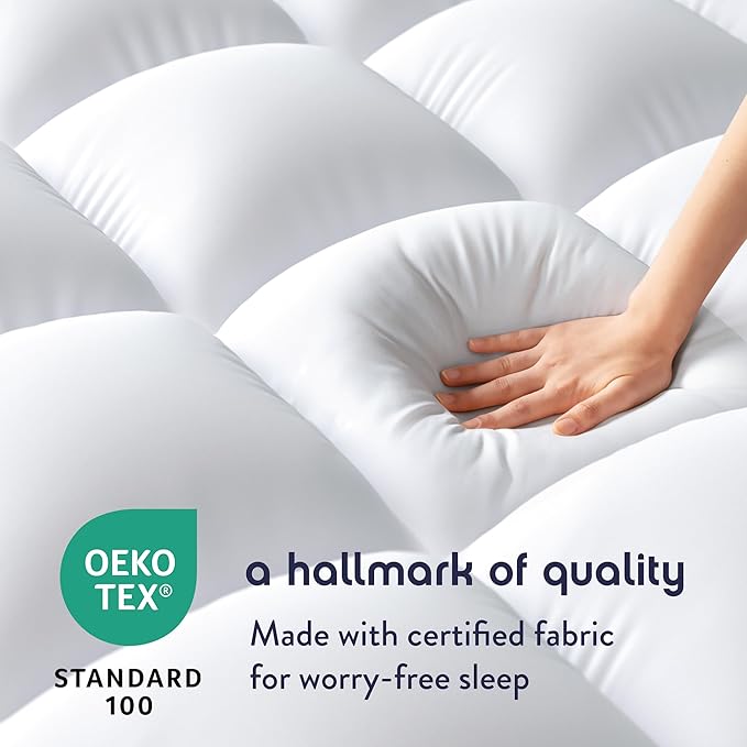 Best Price Mattress 4 Inch Pillowtop Mattress Topper and Pad Combo, 2 Inch Egg Crate Foam Mattress Topper, 2 Inch Plush Mattress Pad, Certified Safe Foam and Fabric, Dorm Essentials, Full