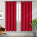 BGment Red Blackout Curtains for Bedroom - Grommet Thermal Insulated Room Darkening Window Curtains, Set of 2 Panels, Each 55 x 69 Inch