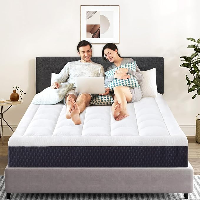 ONENICE 10 Inch Full Mattress in a Box, Breathable Gel-Memory Foam Plus Pillowtop Mattress for Pressure Relief, CertiPUR-US Certified Bed in a Box, Fiberglass-Free