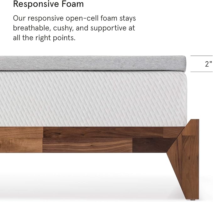 Tuft & Needle Mattress Topper, King Size, 2 inches of our Breathable, Supportive Adaptive Foam, Luxe Gray Cover, CertiPUR-US and Greenguard Gold Certified