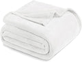 Exclusivo Mezcla Fleece Blanket Queen Size for Bed, Super Soft and Warm, All Season Use, Cozy, Plush, Lightweight, 90x90 Inches, Pure White
