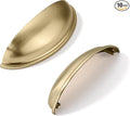 khtumeware 10 Pack 3-1/2" Drawer Pulls Champagne Bronze Cabinet Cup Pulls Kitchen Hardware Cabinet Handles Drawer Handles Knobs 3.5 inch Hole Center