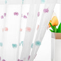 MYSKY HOME Short Curtains for Bedroom Rainbow Pom Pom Sheer Curtains Kitchen Bathroom 54 Inches Long Curtains Nursery Boys Kids Room Rod Pocket 2 Panels Small Window 38" x 54"