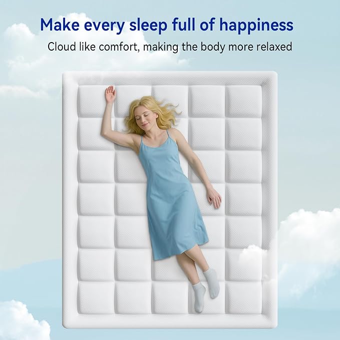 ONENICE 6 Inch Full Size Mattress in a Box, Cooling Gel Memory Foam Mattress, Removable Pillowtop with 3D Snow Down Alternative Filling, CertiPUR-US Certified, Fiberglass-Free, Pressure Relief
