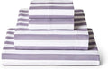 Mellanni Queen Sheets Set - 4 PC Iconic Collection Bedding - Hotel Luxury, Extra Soft, Cooling Bed Sheets - Wrinkle, Fade, Stain Resistant (Queen, Oxford Stripe Hazy Lilac)