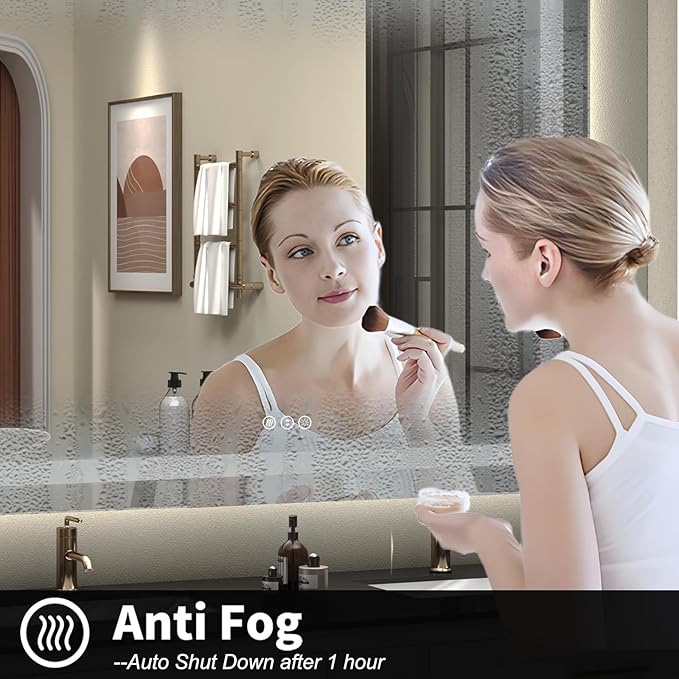 88x38 Super Large LED Mirror for Bathroom, Lighted Vanity Mirror for Wall, Dimmable, Anti-Fog, Shatter-Proof, ETL Listed (Front Lights + Backlit)