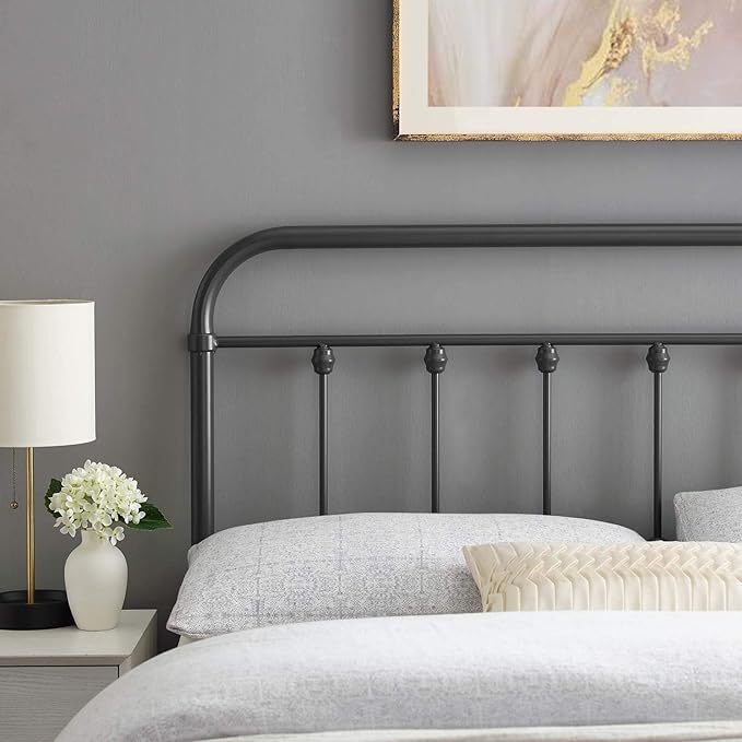 Modway MOD-6155-GRY Sage King Metal Headboard, Gray