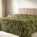 Soft Fleece Throw Blanket, 50x60 Inches Travel Size 3D Clouds Stylish Jacquard Throw Blanket for Couch, Cozy, Warm and Lightweight for Winter, Tie-dye Olive Green