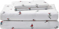 Eddie Bauer - Flannel Sheets Full Size, Anti-Pilling & Wrinkle Resistant Cotton, Touchably Soft for All-Season Comfort - Bed Sheets with Matching Pillowcases & Fitted Sheet (Ski Slope White)