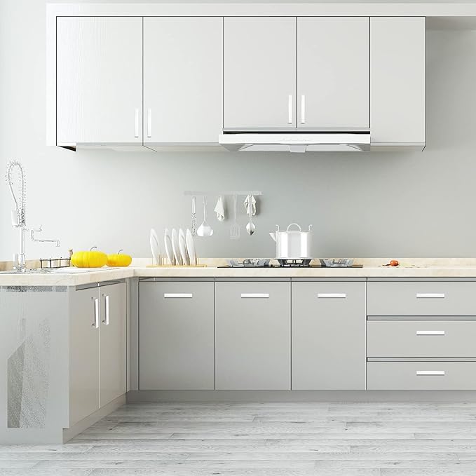 Cabinet Pulls Brushed Nickel Cabinet Handles Square Drawer Pulls, 2 Pack 3 Inch Stainless Steel Kitchen Door Cupboard Cabinet Handles, Cabinet Hardware Drawer Handles, 76mm Hole Centers