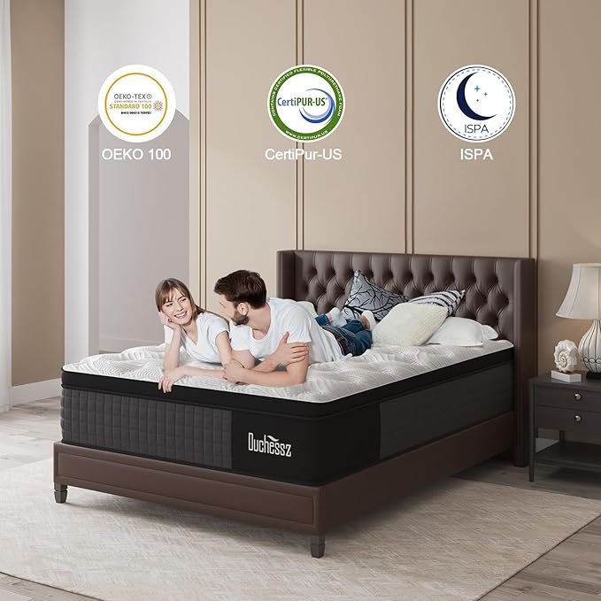 Full Mattress, 14 Inch Hybrid Mattresses Eurotop with Gel Memory Foam,Motion Isolation Individually Wrapped Pocket Coils Breathable Comfort Soft Pressure Relief 100 Night Trial