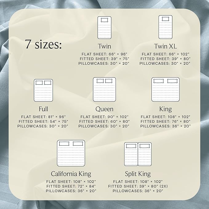 LuxClub 4 PC Queen Size Sheet Set Bed Sheets, Breathable Luxury Deep Pockets Wrinkle Free Cooling Sheets Machine Washable Hotel Bedding (Queen, Striped Light Blue)