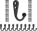 10 PCS Coat Hooks Wall Mounted, Premium Black Metal Wall Hooks for Hanging Coats, Wall Hook, Coat Hook, Towel Hooks for Hat Keys Closet Bag Backpack Hanger Farmhouse with 20Screws