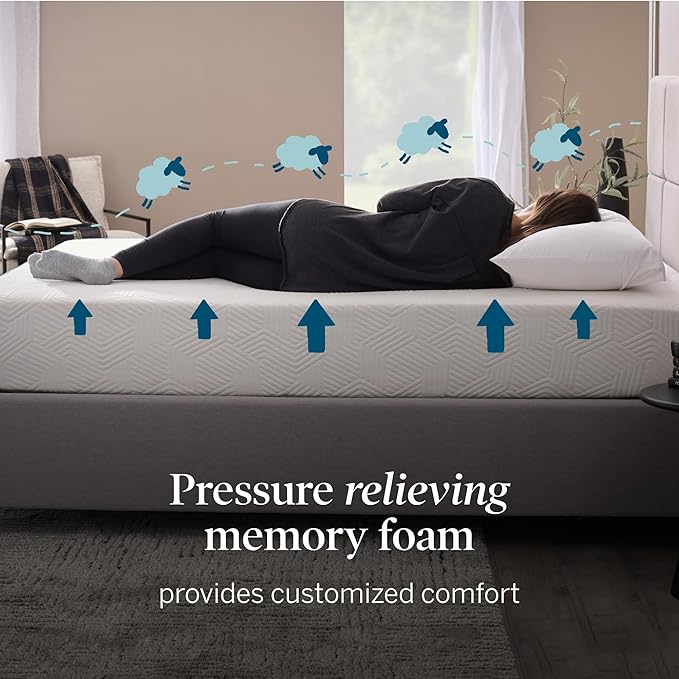 Lucid 10 Inch Memory Foam Mattress - Firm Feel - Infused with Refreshing Bamboo Charcoal and Cooling Gel - Bed in a Box - Temperature Regulating - Pressure Relief - Breathable - Full Size