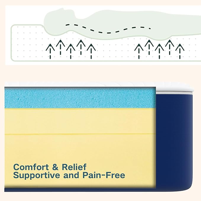Swbvs Firm Queen Mattress, 12 Inch Cooling Memory Foam Queen Size Mattress with Removable Zippered Cover for Easy Cleaning, Pressure Relief & Firm Support