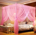 4 Corners Canopy Bed Curtains Princess Bed Curtain Canopy Mosquito Netting Canopies (Twin, Pink)