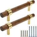 Drawer 5.51"/140mm Pulls Brass Walnut Kitchen Wardrobe Cabinet Hardware Pull Handle with Screw,40Pcs