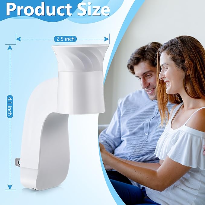 4 Pack Wall Fragrance Plug in Compatible with Bath and Body Works WallFlower Fragrances, ETL Certified, Rotatable, Precise Scent Control Fragrance Diffuser Plug for Home, Office (White)