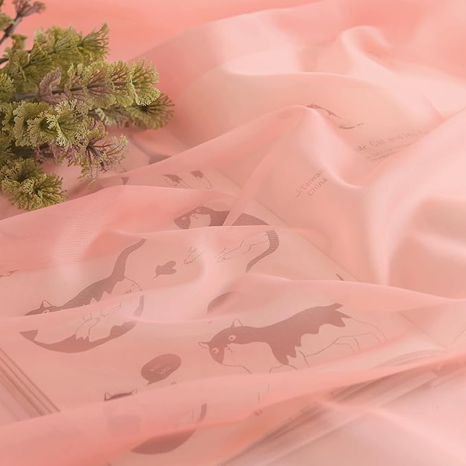 NICETOWN Coral Pink Scarf Voile Sheer Textured for Princess Decor, Lovely Window Topper Decorative Valance for Girls/Daughter's Bedroom, W60 x L216, 1 Pair