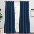 NICETOWN Moroccan Blue Blackout Curtains 96" Long for Office, Dining Room, Guest Room, Sound Reducing Heat and Cold Block Curtain Panels for Modern Room Decorative (55" Wide, 2 Pieces)