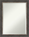 Amanti Art Brown Bathroom Mirror for Over Sink, 27x21 Bark Rustic Char Narrow Rectangle Vanity Mirror, Medium Country Rustic Frame, Hangs Horizonally and Vertically, Bathroom Wall Decor, Beveled Edge