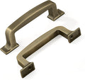KHTumeWare 2-Pack 5 Inch Cabinet Handles - Brushed Antique Brass Pulls for Drawer & Cupboard