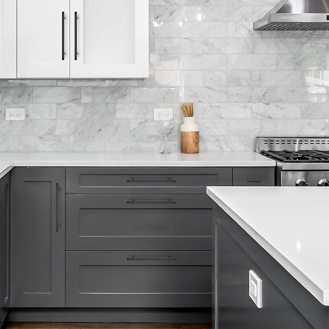 Ravinte Black Cabinet Handles 15 Pack 7-1/2 inch Matte Black Square Cabinet Pulls Black Kitchen Hardware 10 inch Overall Length Black Kitchen Drawer Pulls