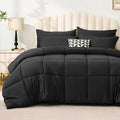 Love's cabin King Size Comforter Set Ash Black, 7 Pieces King Bed in a Bag, All Season Bedding Sets with 1 Comforter, 1 Flat Sheet, 1 Fitted Sheet, 2 Pillowcase and 2 Pillow Sham