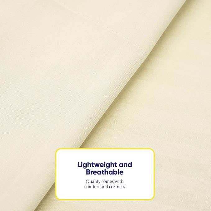 Twin Size Bed Sheets - 4 Piece 1500 Supreme Collection Fine Brushed Microfiber Deep Pocket Twin Sheet Set Bedding - 1 EXTRA PILLOW CASES, GREAT VALUE, Twin, Dobby Beige