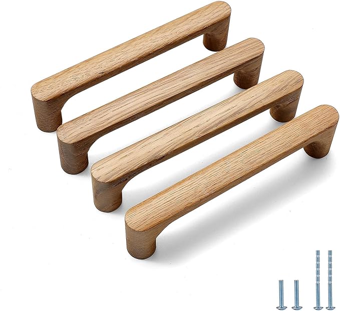 Burlywood Round 5 in 6 pcs Wooden Drawer Pulls Handle pulls for cabinets Kitchen Cabinet Drawer pulls Cabinet Door Pull