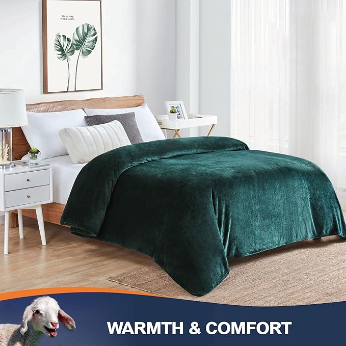 Walensee Fleece Blanket Plush Throw Fuzzy Lightweight (Throw Size 50x60 Forest Green) Super Soft Microfiber Flannel Blankets for Couch, Bed, Sofa Ultra Luxurious Warm and Cozy for All Seasons