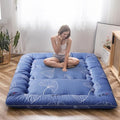 MAXYOYO Leaf Printed Japanese Futon Floor Mattress, Thicken Sleeping Pad Floor Bed Roll Up Camping Guest Mattress Folding Couch Bed, Twin Size