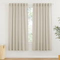RYB HOME Curtains for Living Room - Linen Sheer Curtains Semi-Transparent Sheers Light Airy Drapes for Bedroom Dorm Office Bathroom Sliding Door Shades, Angora, W 52 x L 72 inches Long, 1 Pair