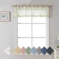 Aiyufeng Kirei Faux Linen Sheer Valance Curtain for Kitchen 14 Inch Length, Lightweight Soft Textured Valance for Farmhouse Bathroom Living Room Bedroom Toppers Windows, 60X14 Inch, 1 Piece, Linen