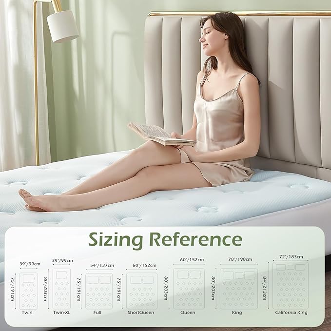 Hansleep RV Short Queen Mattress Topper Viscose Derived from Bamboo, Camping Memory Foam Pillow Top Mattress Topper, Breathable Mattress Pad for Back Pain Relief, 60" x 75", White