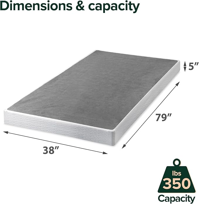 ZINUS 5 Inch Twin XL Metal Smart Box Spring, Mattress Foundation, Strong Metal Frame, Easy Assembly