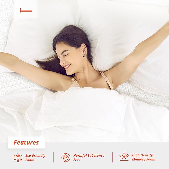 PrimaSleep Queen Mattress, 6 Inch Gel Memory Foam Mattress, Gel Infused for Comfort and Pressure Relief, CertiPUR-US Certified, Bed-in-a-Box, Medium Firm, Queen Size